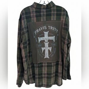 Travis Tritt PLAID Shirt Hand Crafted Upcycled